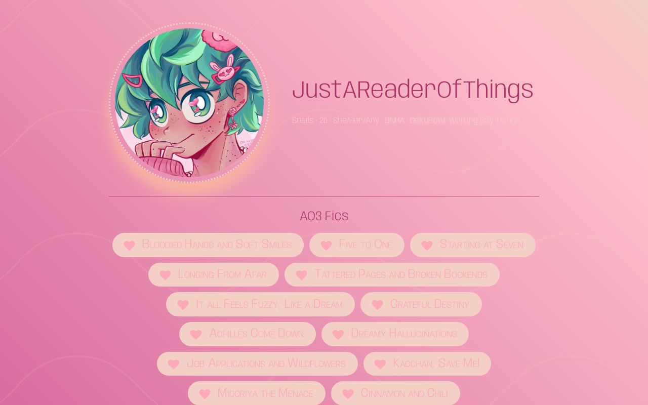 Justareaderofthings Ao3 Fics 